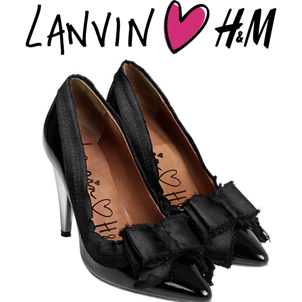 LANVIN x H&M patent leather pumps with bow